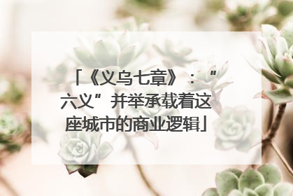 《义乌七章》：“六义”并举承载着这座城市的商业逻辑
