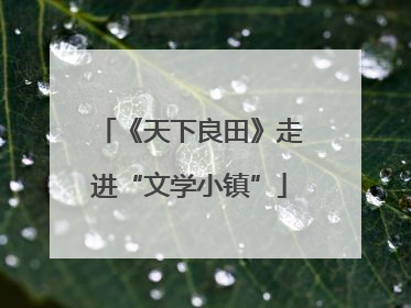 《天下良田》走进“文学小镇”