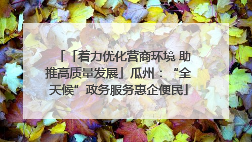 「着力优化营商环境 助推高质量发展」瓜州：“全天候”政务服务惠企便民
