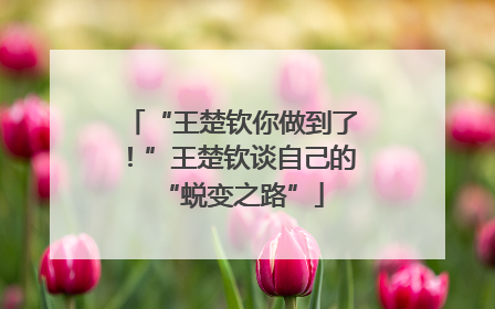 “王楚钦你做到了！”王楚钦谈自己的“蜕变之路”