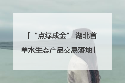 “点绿成金” 湖北首单水生态产品交易落地