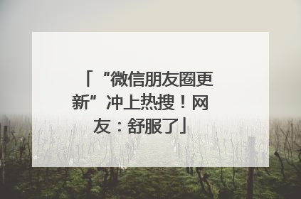 “微信朋友圈更新”冲上热搜！网友：舒服了