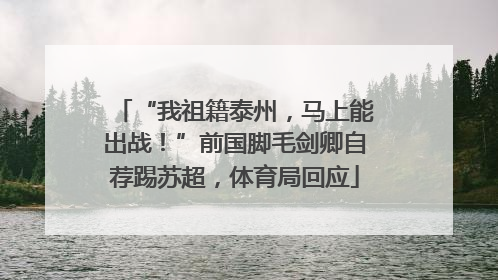 “我祖籍泰州，马上能出战！”前国脚毛剑卿自荐踢苏超，体育局回应