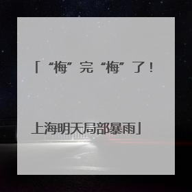 “梅”完“梅”了！上海明天局部暴雨