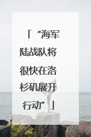 “海军陆战队将很快在洛杉矶展开行动”