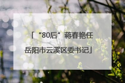 “80后”蒋春艳任岳阳市云溪区委书记
