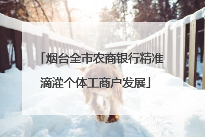 烟台全市农商银行精准滴灌个体工商户发展