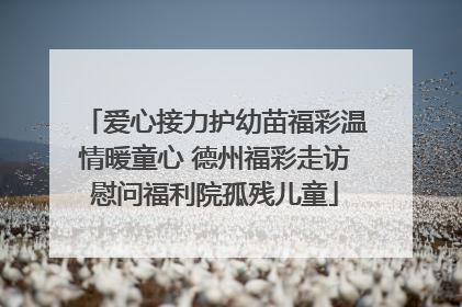 爱心接力护幼苗福彩温情暖童心 德州福彩走访慰问福利院孤残儿童