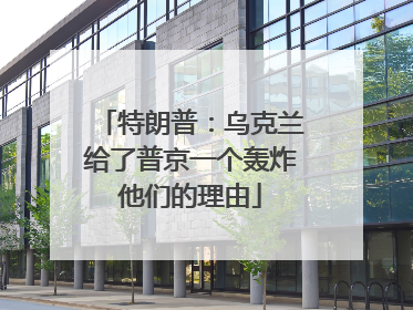 特朗普：乌克兰给了普京一个轰炸他们的理由