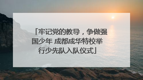 牢记党的教导，争做强国少年 成都成华特校举行少先队入队仪式