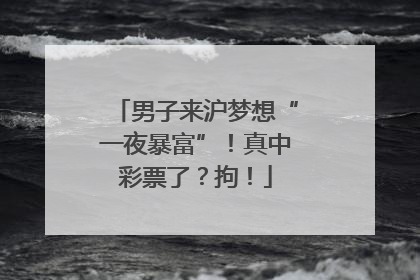 男子来沪梦想“一夜暴富”！真中彩票了？拘！