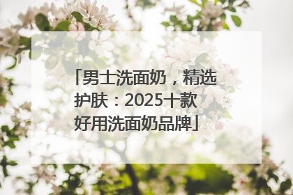 男士洗面奶，精选护肤：2025十款好用洗面奶品牌