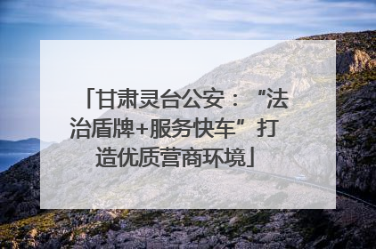甘肃灵台公安：“法治盾牌+服务快车”打造优质营商环境