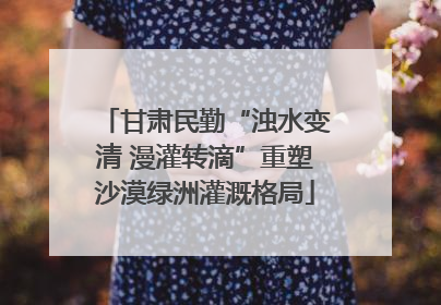 甘肃民勤“浊水变清 漫灌转滴”重塑沙漠绿洲灌溉格局