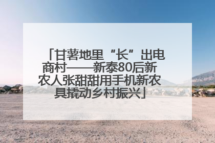 甘薯地里“长”出电商村——新泰80后新农人张甜甜用手机新农具撬动乡村振兴