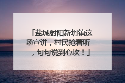 盐城射阳新坍镇这场宣讲，村民抢着听，句句说到心坎！