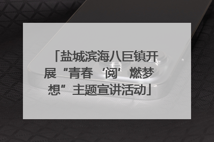 盐城滨海八巨镇开展“青春‘阅’燃梦想”主题宣讲活动