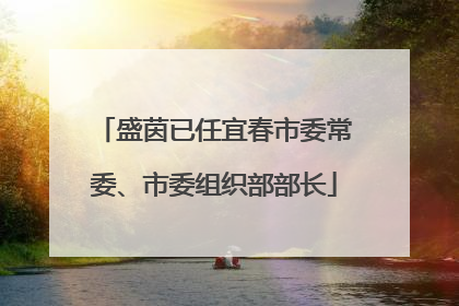 盛茵已任宜春市委常委、市委组织部部长