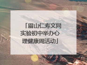 眉山仁寿文同实验初中举办心理健康周活动