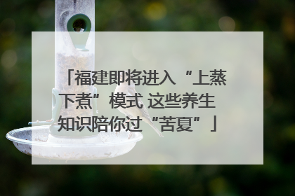 福建即将进入“上蒸下煮”模式 这些养生知识陪你过“苦夏”