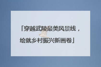 穿越武陵最美风景线，绘就乡村振兴新画卷