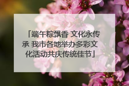 端午粽飘香 文化永传承 我市各地举办多彩文化活动共庆传统佳节