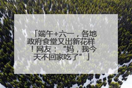 端午+六一，各地政府食堂又出新花样！网友：“妈，我今天不回家吃了”