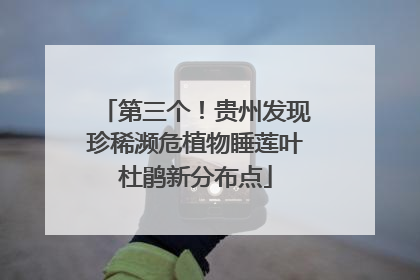 第三个！贵州发现珍稀濒危植物睡莲叶杜鹃新分布点