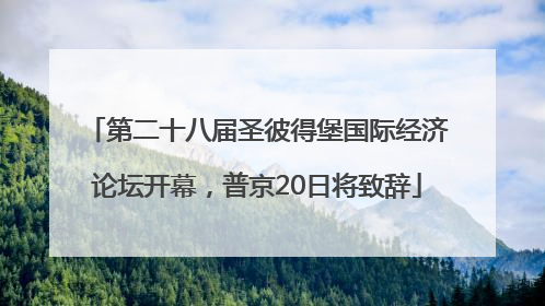 第二十八届圣彼得堡国际经济论坛开幕，普京20日将致辞