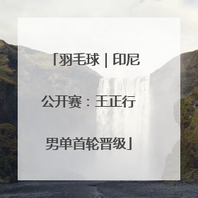 羽毛球｜印尼公开赛：王正行男单首轮晋级