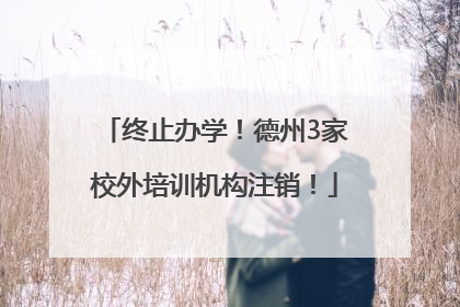 终止办学！德州3家校外培训机构注销！