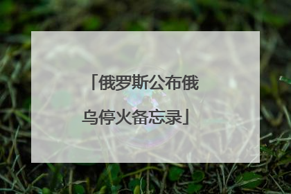俄罗斯公布俄乌停火备忘录