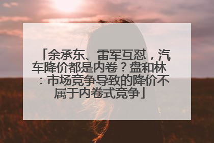 余承东、雷军互怼，汽车降价都是内卷？盘和林：市场竞争导致的降价不属于内卷式竞争