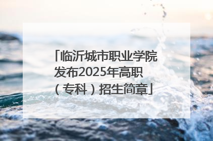 临沂城市职业学院发布2025年高职（专科）招生简章