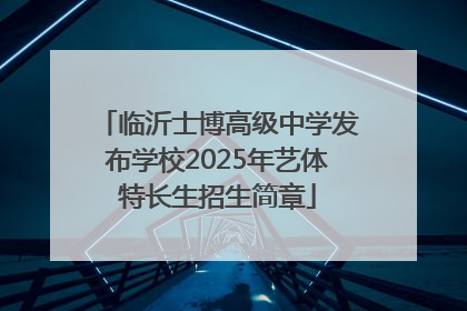 临沂士博高级中学发布学校2025年艺体特长生招生简章