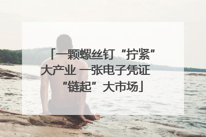 一颗螺丝钉“拧紧”大产业 一张电子凭证“链起”大市场