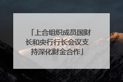 上合组织成员国财长和央行行长会议支持深化财金合作