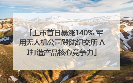 上市首日暴涨140% 军用无人机公司登陆纽交所 AI打造产品核心竞争力