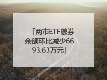 两市ETF融券余额环比减少6693.63万元