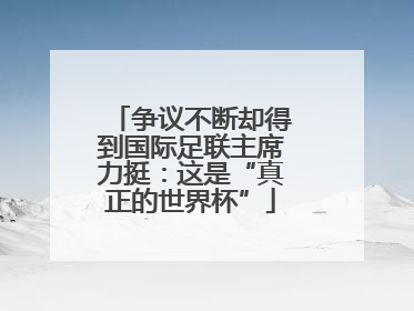 争议不断却得到国际足联主席力挺：这是“真正的世界杯”