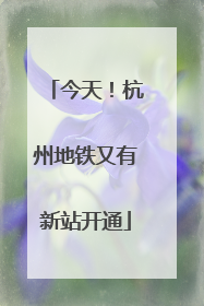 今天！杭州地铁又有新站开通