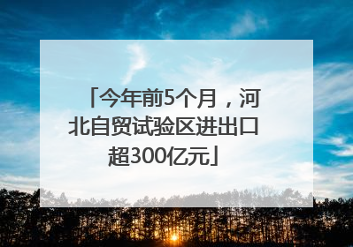 今年前5个月，河北自贸试验区进出口超300亿元