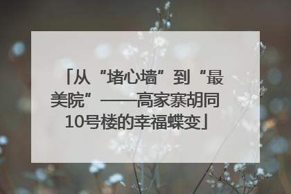 从“堵心墙”到“最美院”——高家寨胡同10号楼的幸福蝶变
