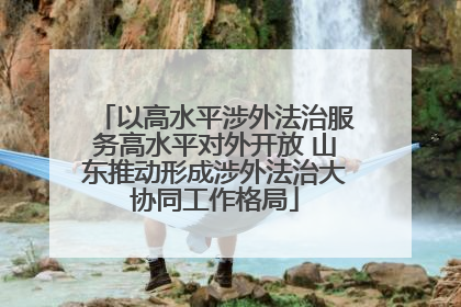 以高水平涉外法治服务高水平对外开放 山东推动形成涉外法治大协同工作格局