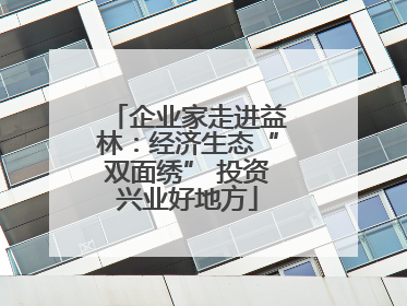 企业家走进益林：经济生态“双面绣” 投资兴业好地方