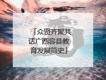 众贤齐聚共话广西容县教育发展简史