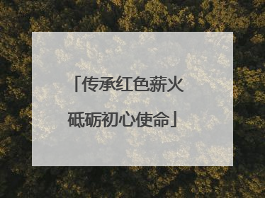 传承红色薪火 砥砺初心使命