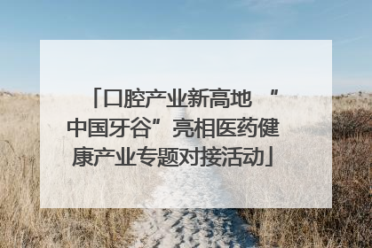 口腔产业新高地 “中国牙谷”亮相医药健康产业专题对接活动