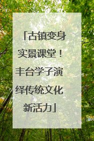 古镇变身实景课堂！丰台学子演绎传统文化新活力