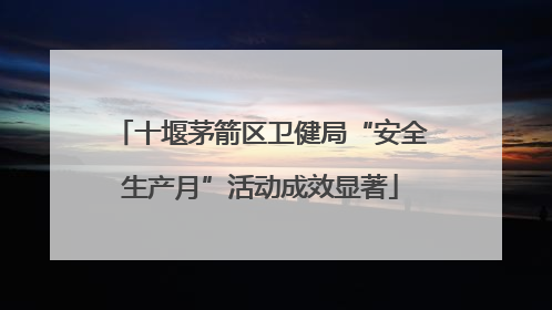 十堰茅箭区卫健局“安全生产月”活动成效显著